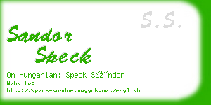 sandor speck business card